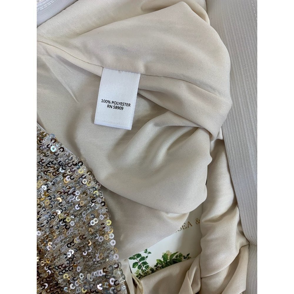 Chelsea & Violet Women's Mid Length Gold Sequin Skirt - Picture 4 of 7